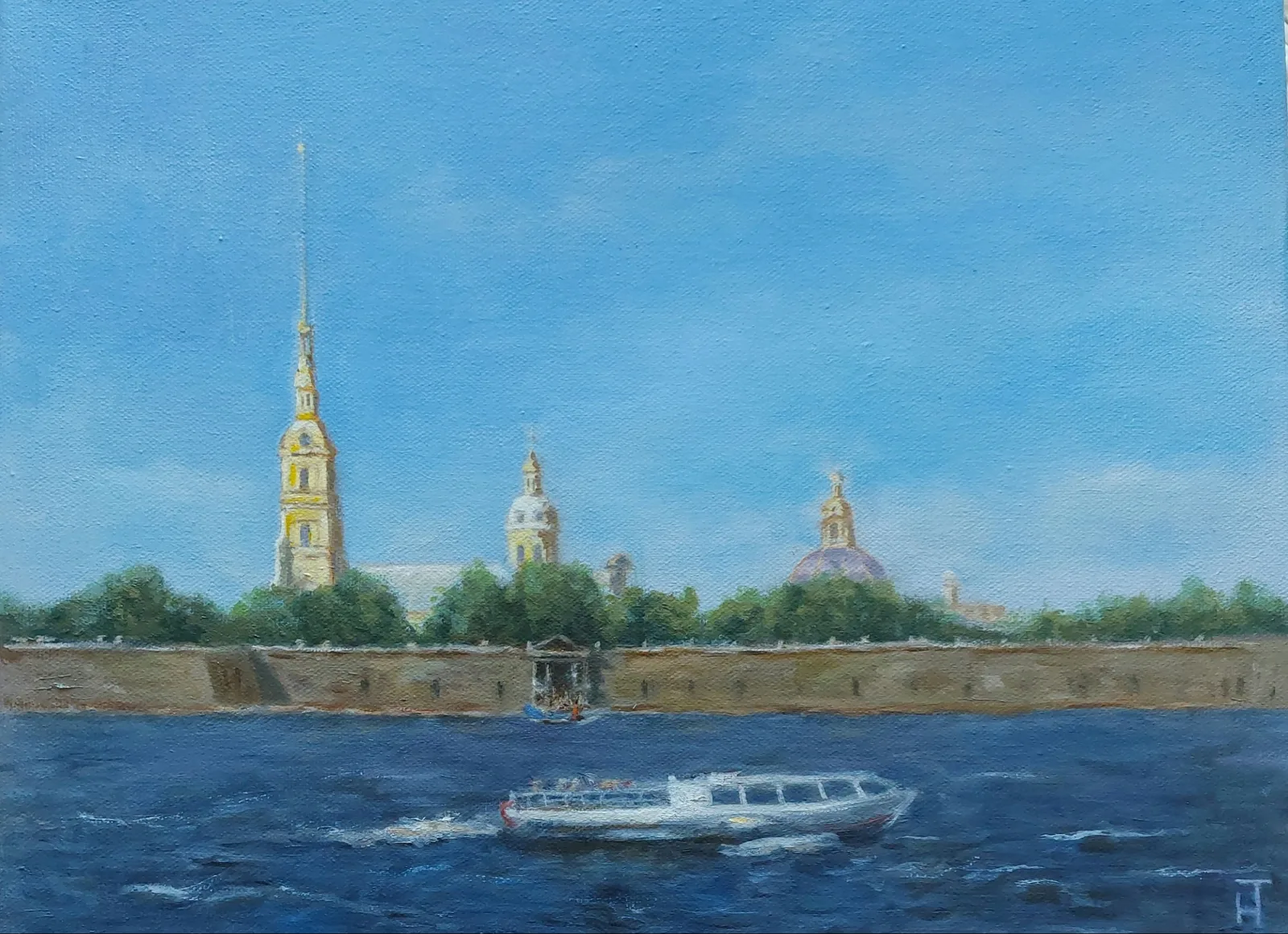 Картина «Вид на Петропавловскую крепость» — Надежда Тиблова, Городской пейзаж, Вид на Петропавловскую крепость — это городской пейзаж, выполненный в технике м…