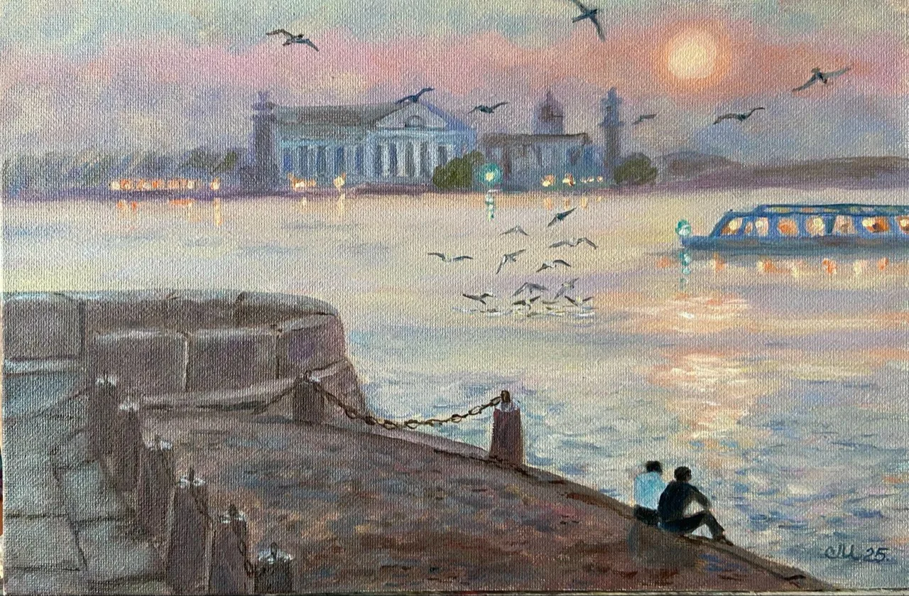 Картина «"Чайки над Невой"» — Марина Сметанина, Городской пейзаж, аукцион Artstore