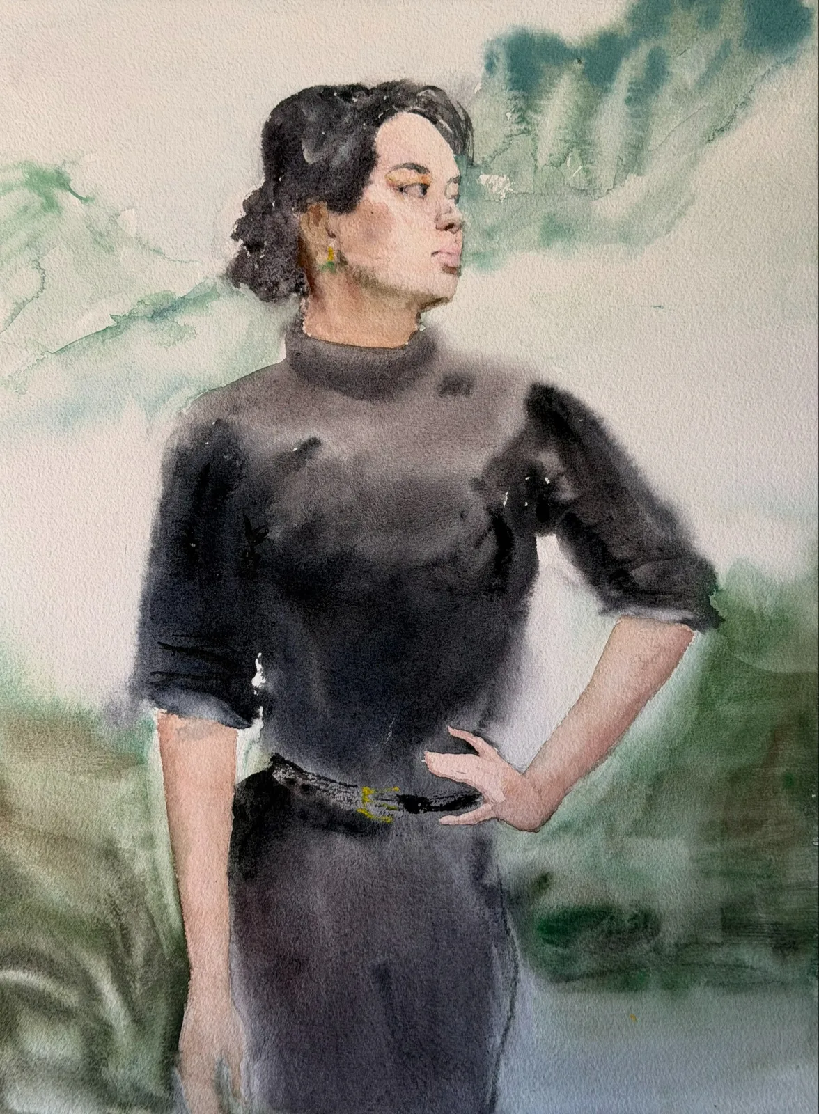 Картина «Китаянка» — Дмитрий Кульчик, Портрет, Односеансный (3 часа) портрет художницы из Китая на фоне традиционного пейзажа.