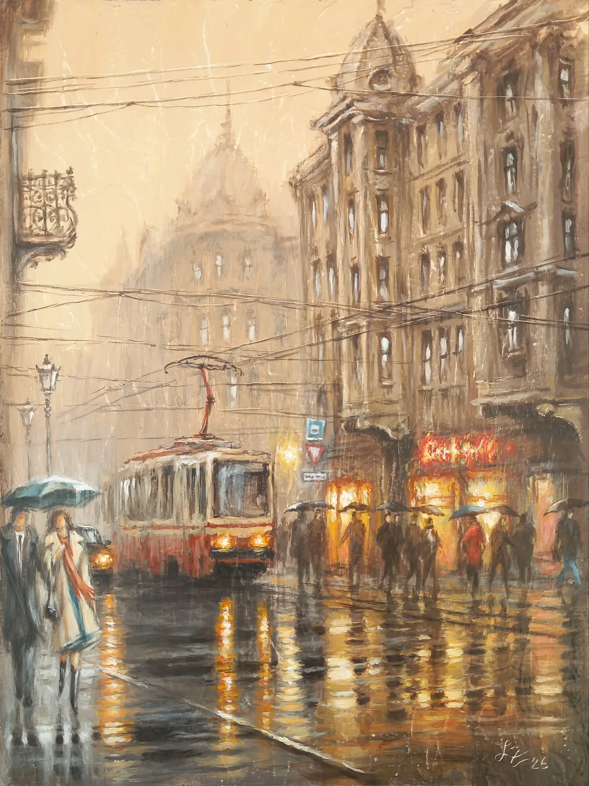 Картина «"Куда-то идут..."» — Демьян Ленков, Городской пейзаж, аукцион Artstore
