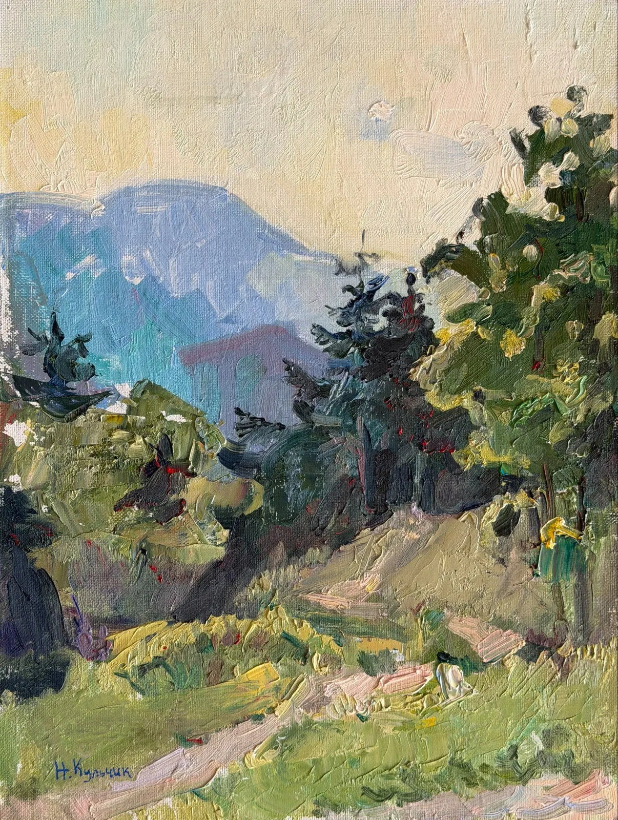 Картина «Лето в Алуште» — Дмитрий Кульчик, Пейзаж, Работа написана с натуры летним вечером.