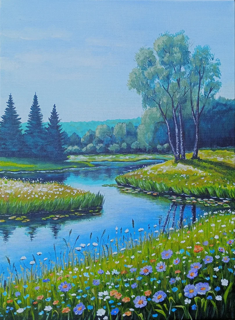 Картина «"Тихая заводь"» — Светлана Кижаева, Пейзаж