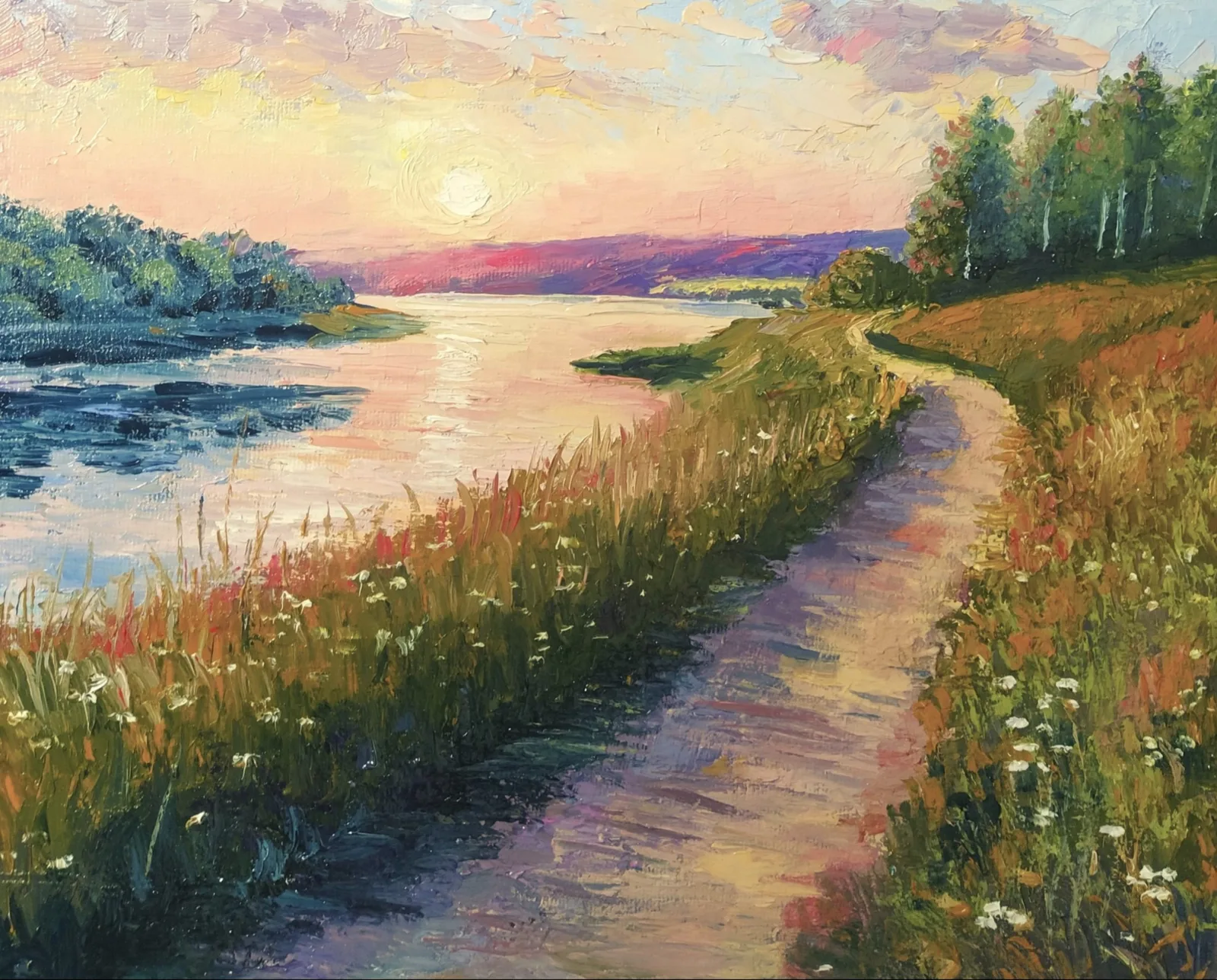 Картина «"Тёплый вечер у реки"» — Маргарита Щенина, Пейзаж, аукцион Artstore