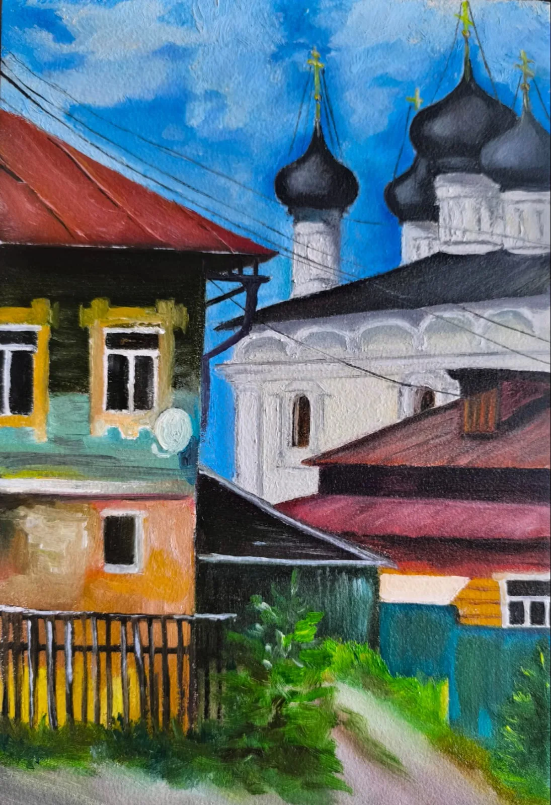 Картина «Гороховец. Церковь Воскресения Христова» — Юлия Киселева, Городской пейзаж, Написала картину "Гороховец. Церковь Воскресения Христова" в технике масло на х…