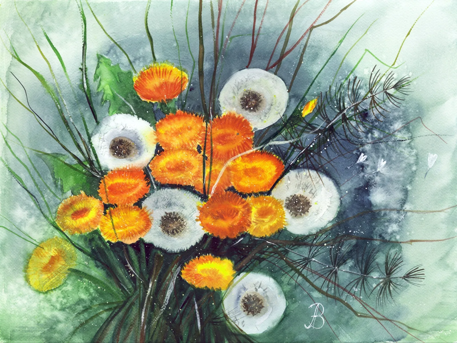 Букет из одуванчиков