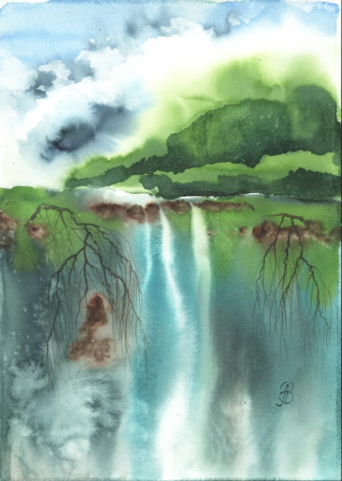 Картина «Водопады» — Алла Валежина, Пейзаж, Название: Водопады
Техника: Акварель
Бумага: Palazzo 280 g/m², 70% хлопок
Ра…