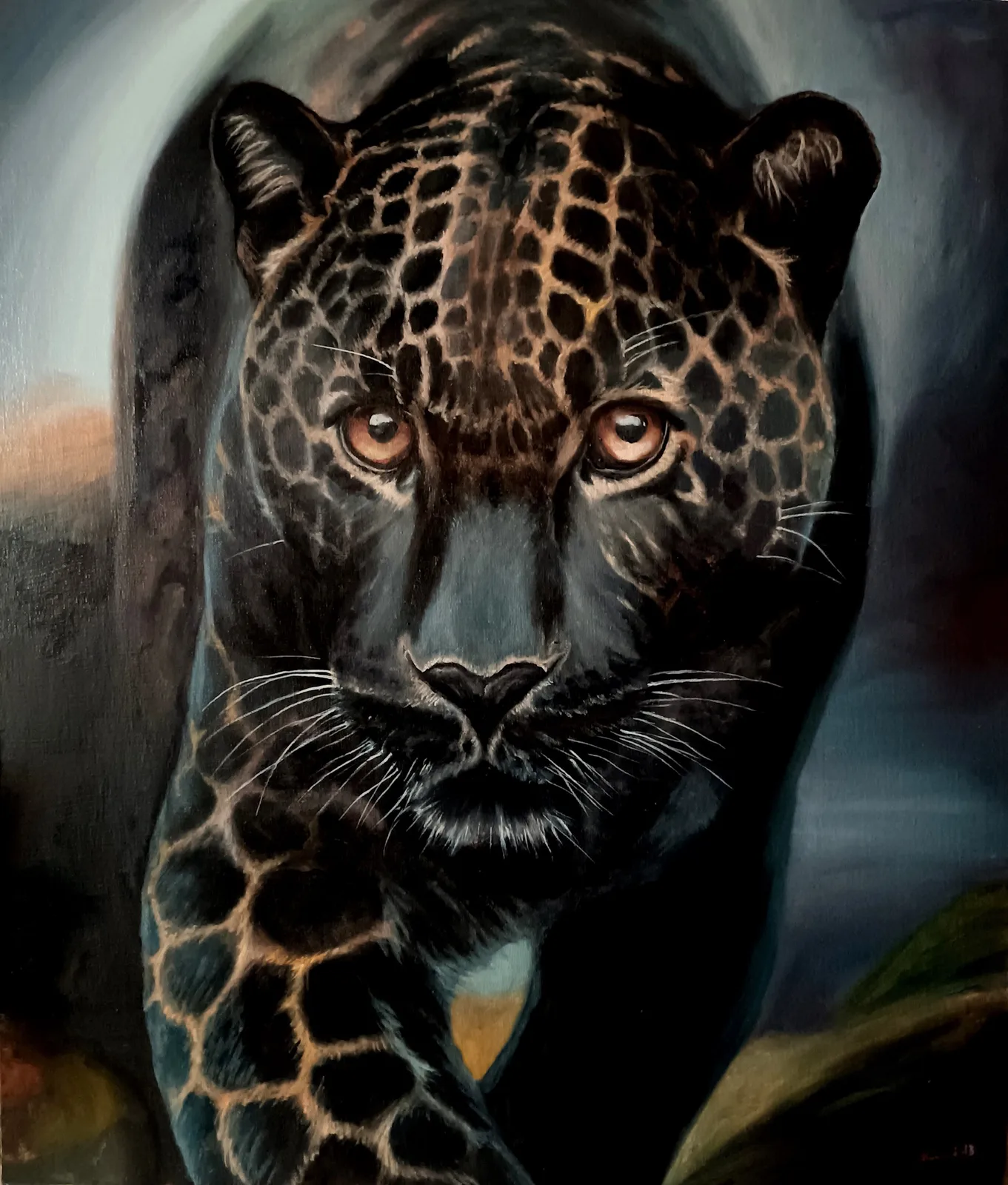 Картина «Черная пантера» — Артур Михалев, Анималистика, холст на оргалите , масло