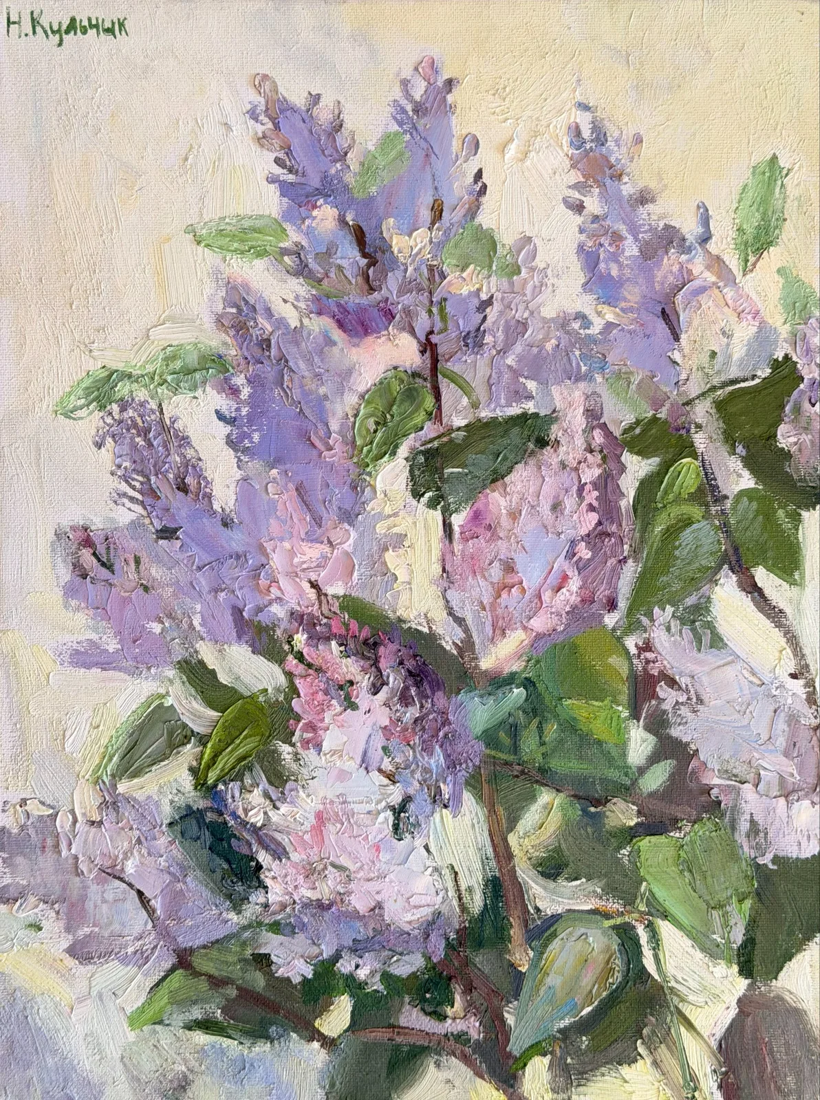 Картина «Свежая сирень» — Дмитрий Кульчик, Натюрморт, Картина переносит меня в весенний сад, где пахнет свежей сиренью и теплым возду…