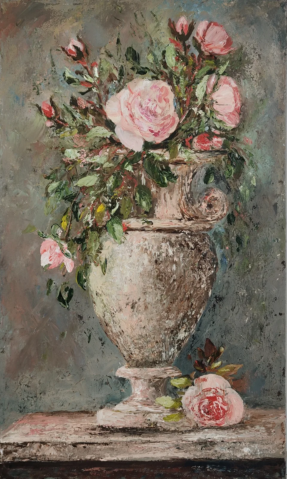 Картина «Натюрморт с розами» — Мария Лукашевич, Натюрморт, Интерьерная картина.
Картина выполнена маслом и изображает букет розовых роз и…