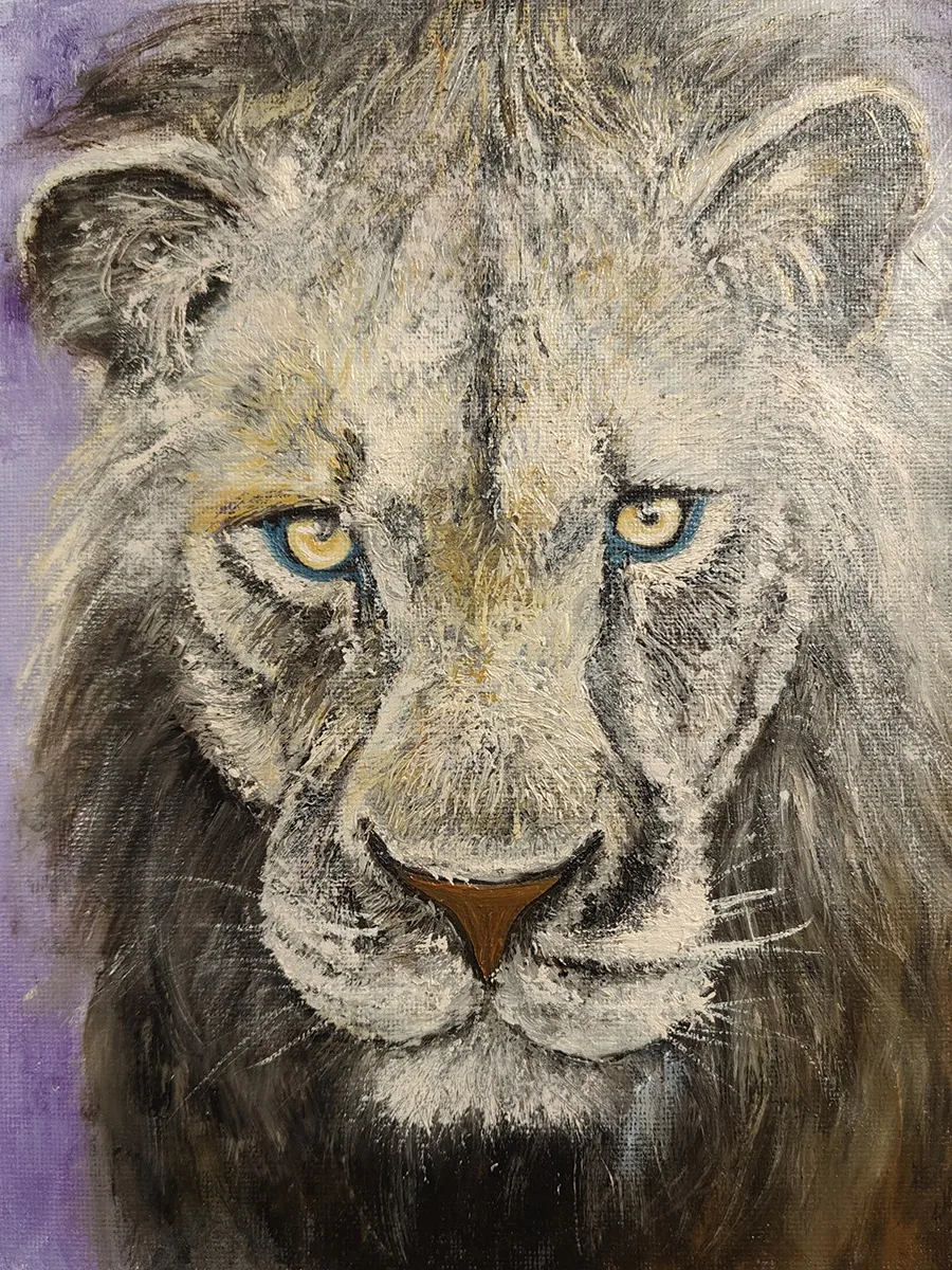 Картина «Лев» — Мария Лукашевич, Анималистика, Картина "Лев" - результат моего эксперимента с техникой и цветами. Написала ее …