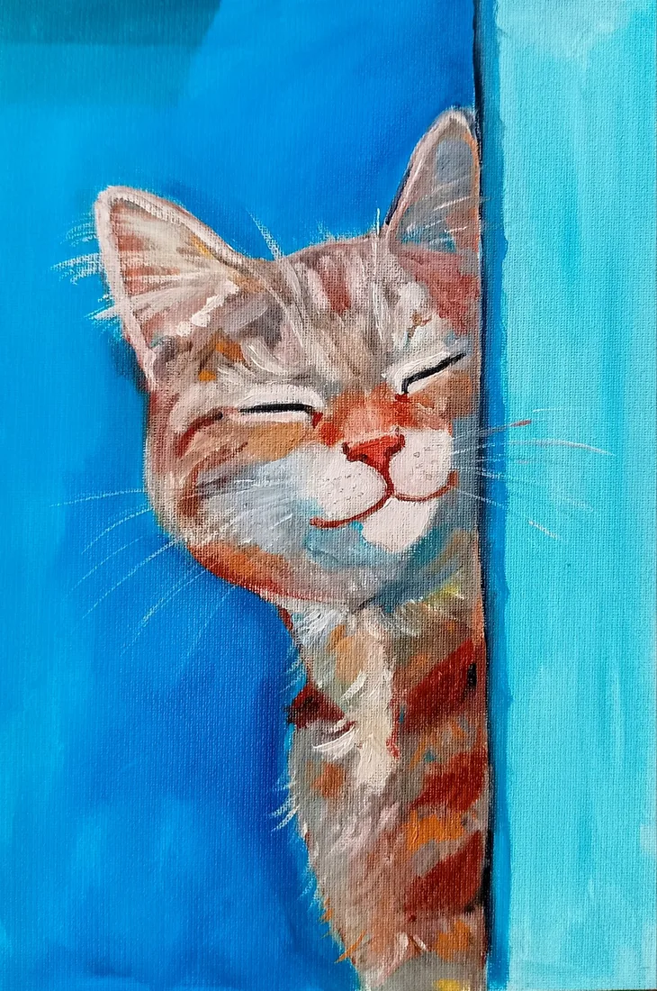 Картина «Кот» — Татьяна Сырова, Анималистика, Картина маслом на холсте, который на картоне, размер 20х30 см, покрыт финишным …