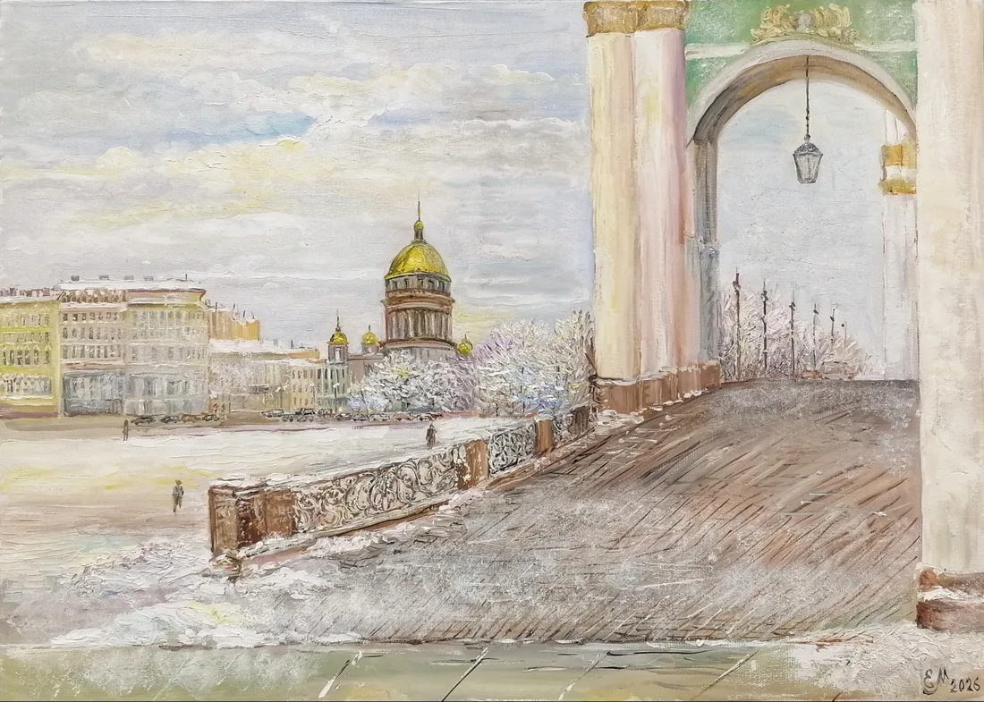 Картина «Зимний Петербург» — Елена Марченкова, Пейзаж