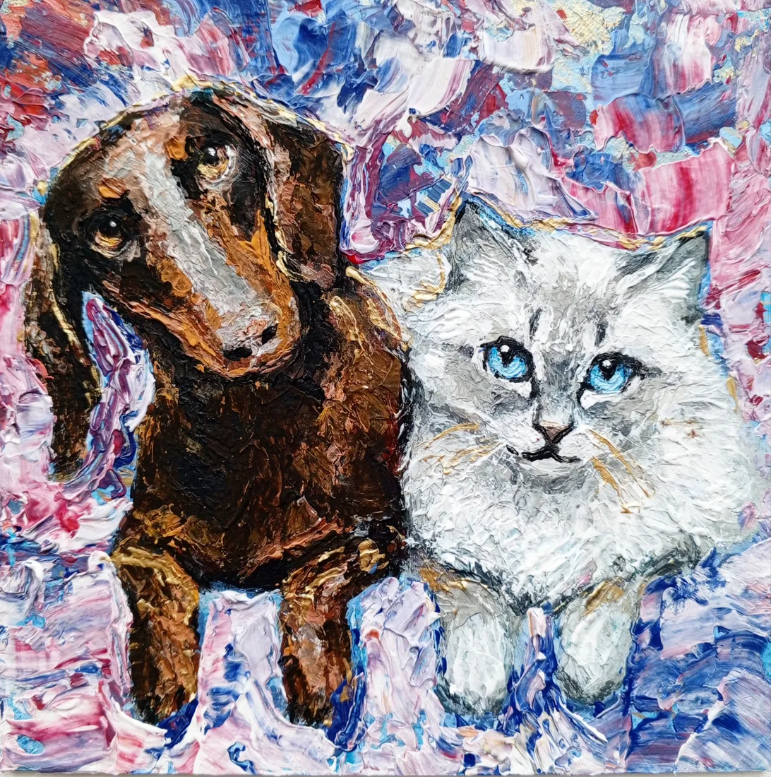 Картина «Друзья товарищи» — Маргарита Снигирёва, Анималистика