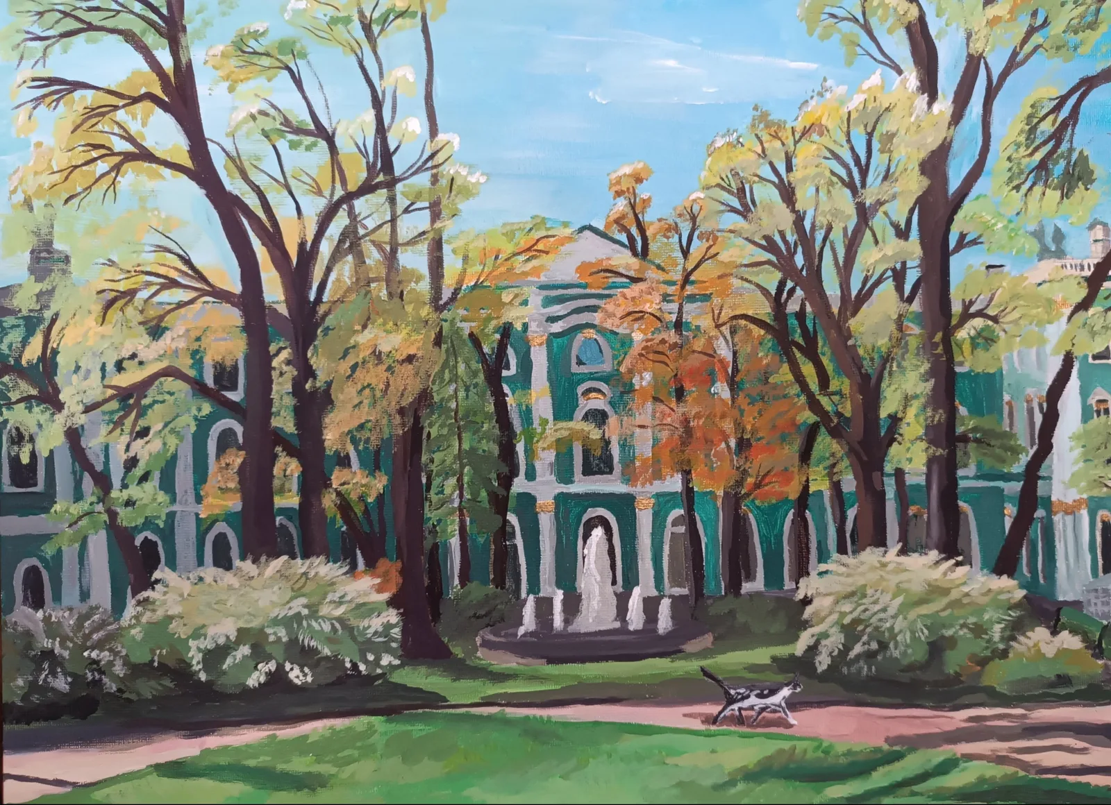 Картина «Дворик Эрмитажа» — Дарья Фокина, Городской пейзаж, Эта картина — мой личный взгляд на красоту Петербурга. Я написала её, вдохновив…