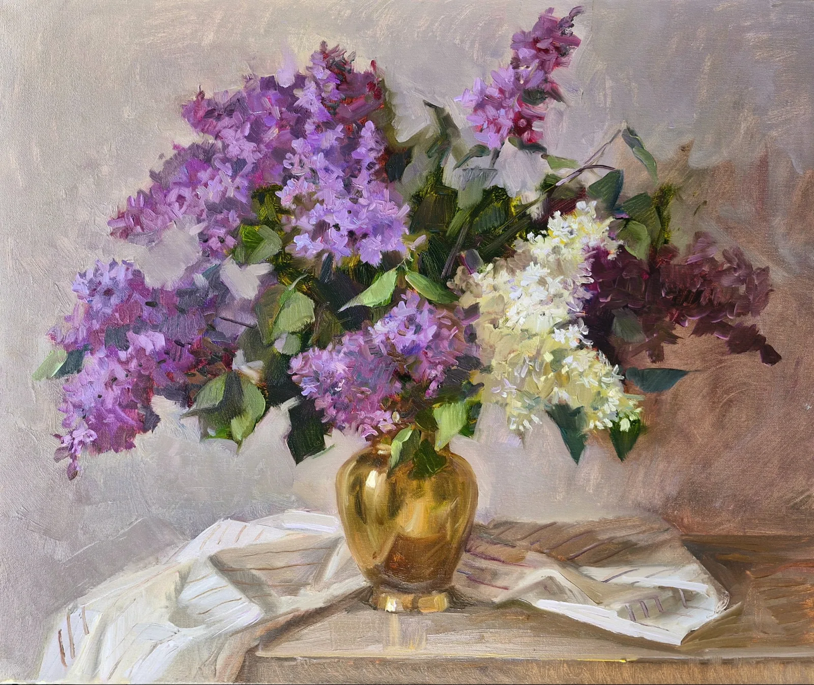 Картина «Сирень» — Светлана Родионова, Натюрморт, Не кажется ли вам, что эта картина переносит нас в тёплые майские дни, когда си…