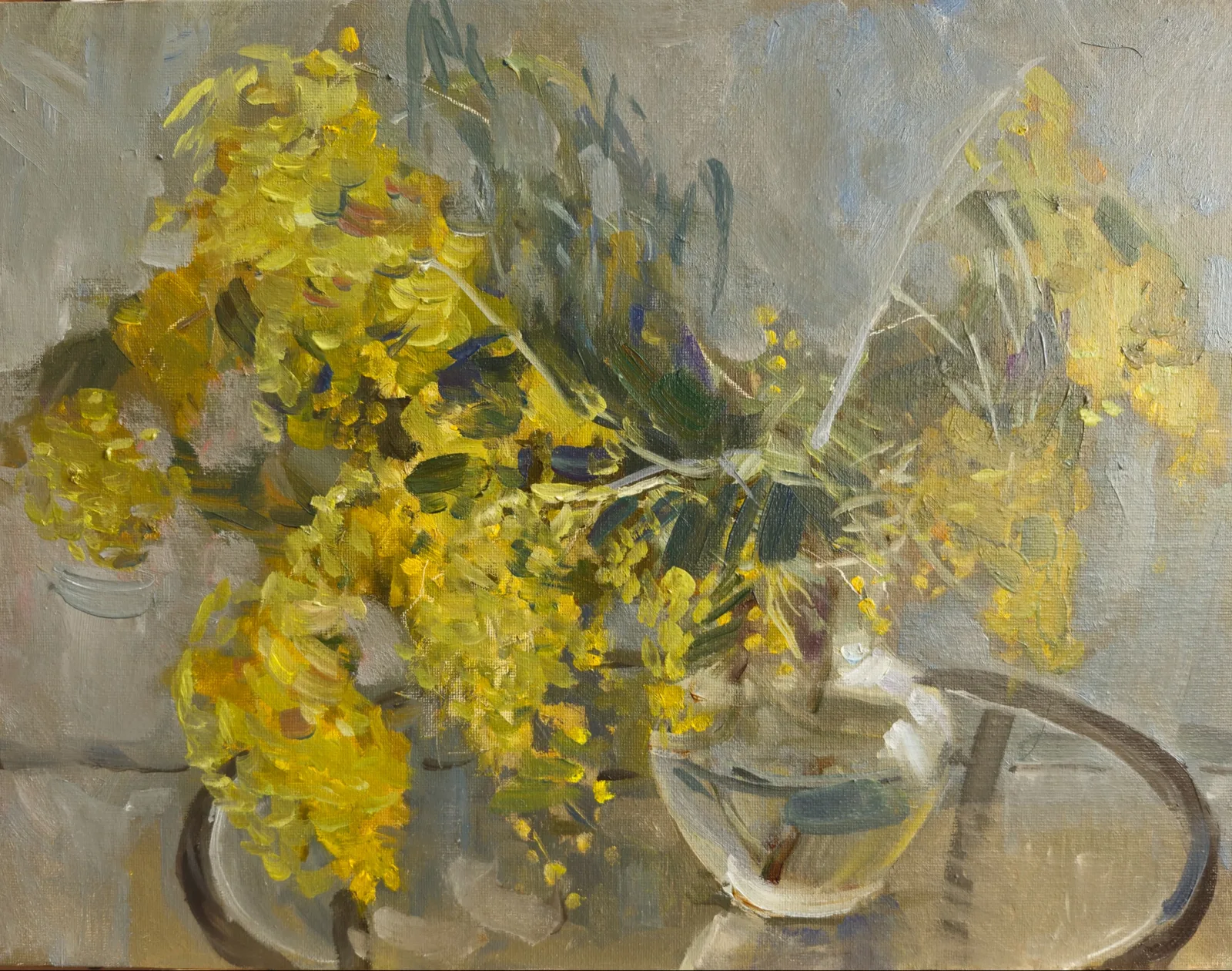 Картина «Мимоза» — Светлана Родионова, Натюрморт, "Весна в каждом мазке! Писала мимозу на балконе, пока ждала мужа из командировк…