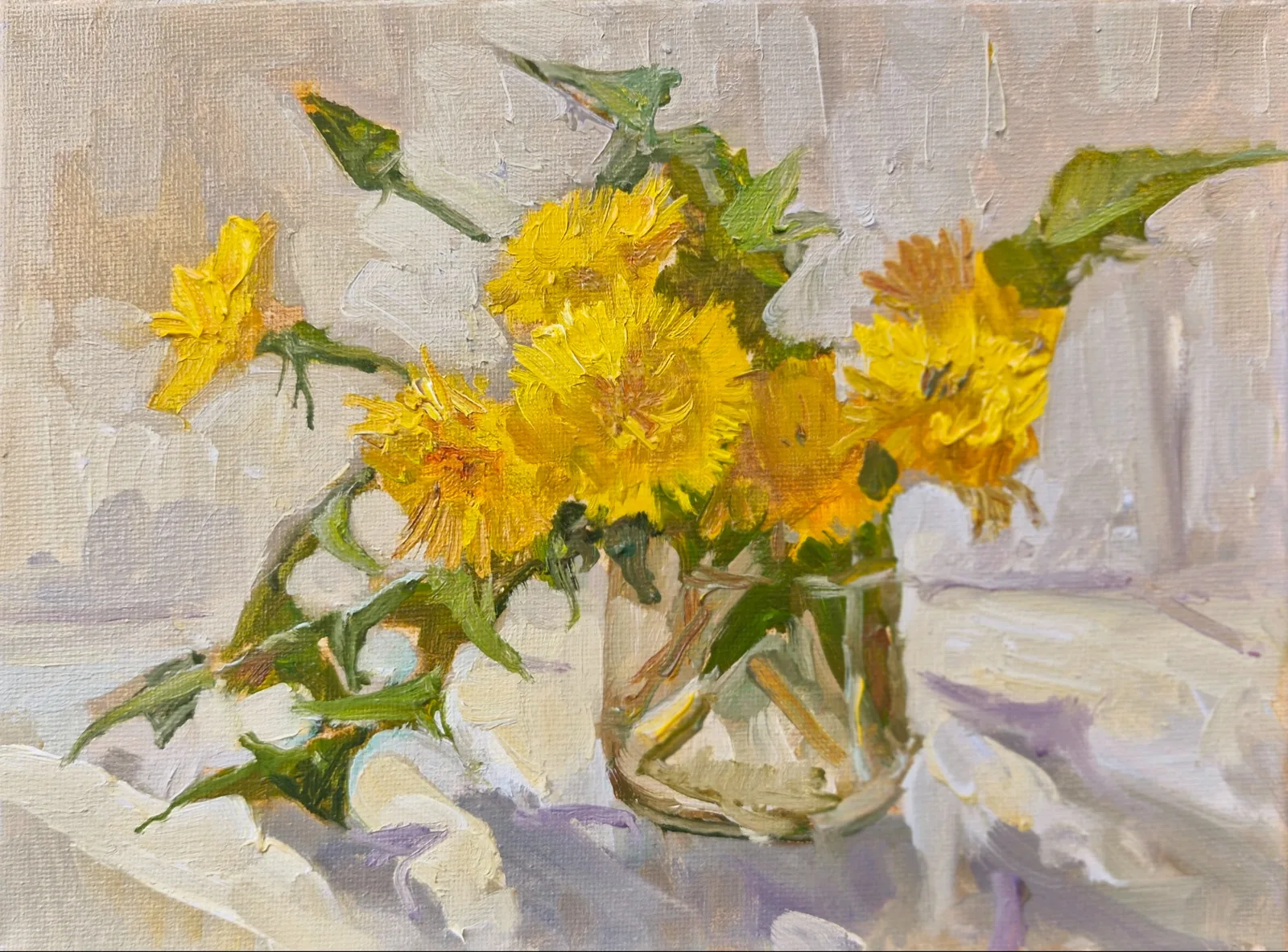 Картина «Первые одуванчики» — Светлана Родионова, Натюрморт, Не правда ли, как будто чувствуешь запах этих цветов? На картине Светланы Родио…