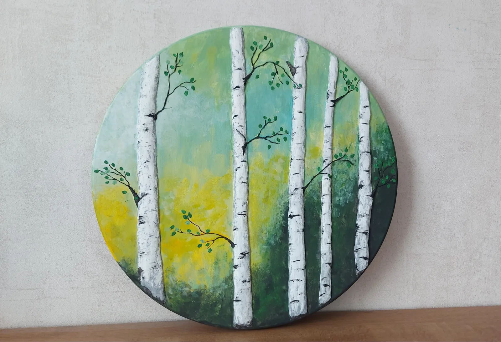 Картина «Берёзы» — Светлана Бусе, Пейзаж, Картина с текстурной пастой в русском стиле с березовой рощей. 
Выполнена на а…