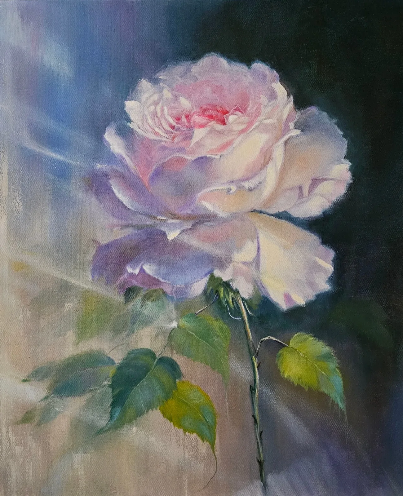 Картина «Дыхание розы» — Инна Куртенкова, Натюрморт, Холст на подрамнике 
На картине "Дыхание розы" внимание привлекает нежный розо…