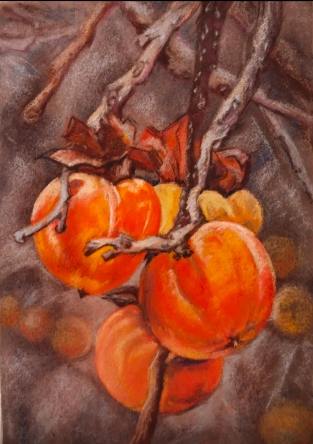 Картина «Хурма» — Валентина Пчелина, Натюрморт, В картине "Хурма" чувствуется теплое осеннее утро, когда солнечные лучи нежно о…
