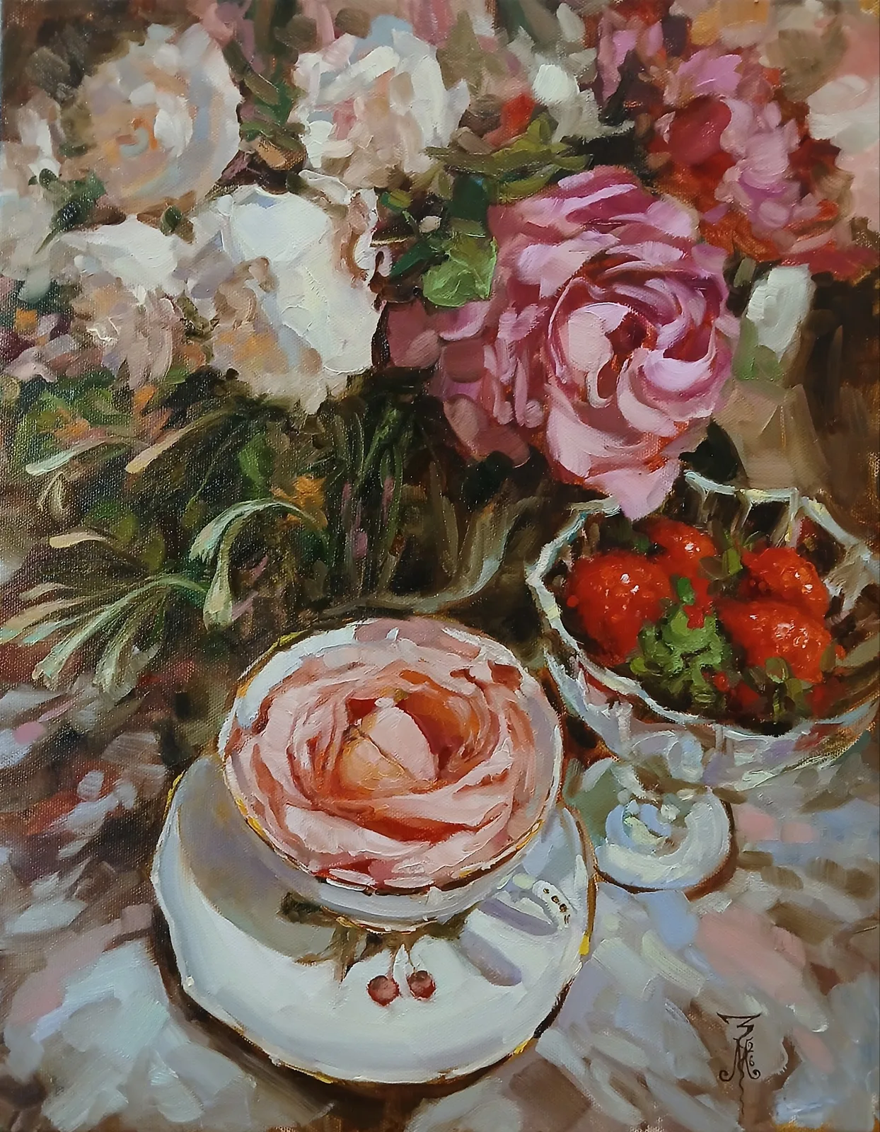 "Розовый чай с клубникой"