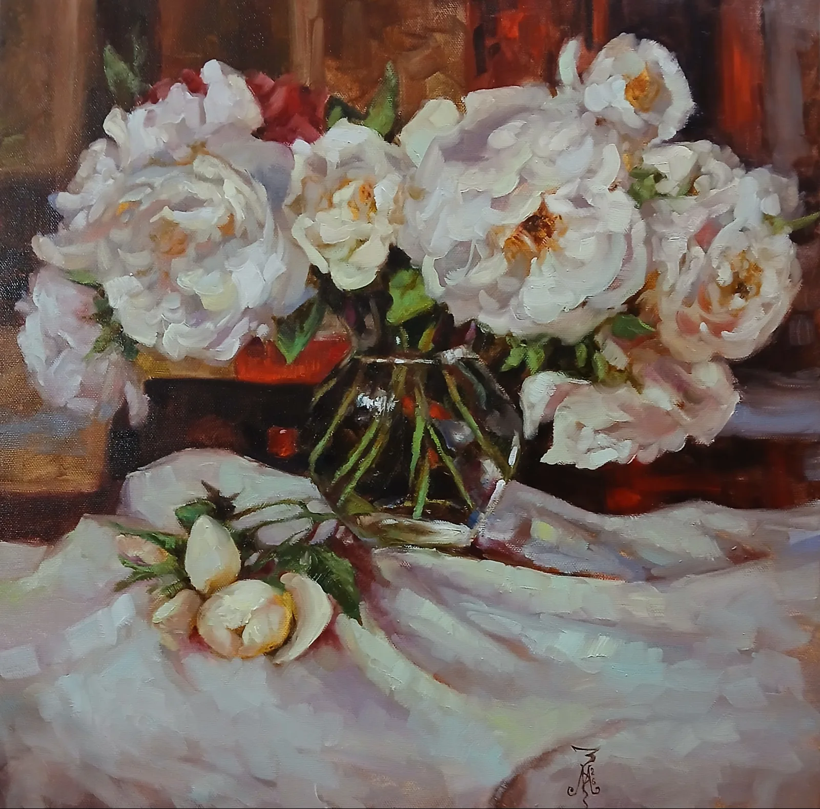 "Шелковый аромат белых роз"