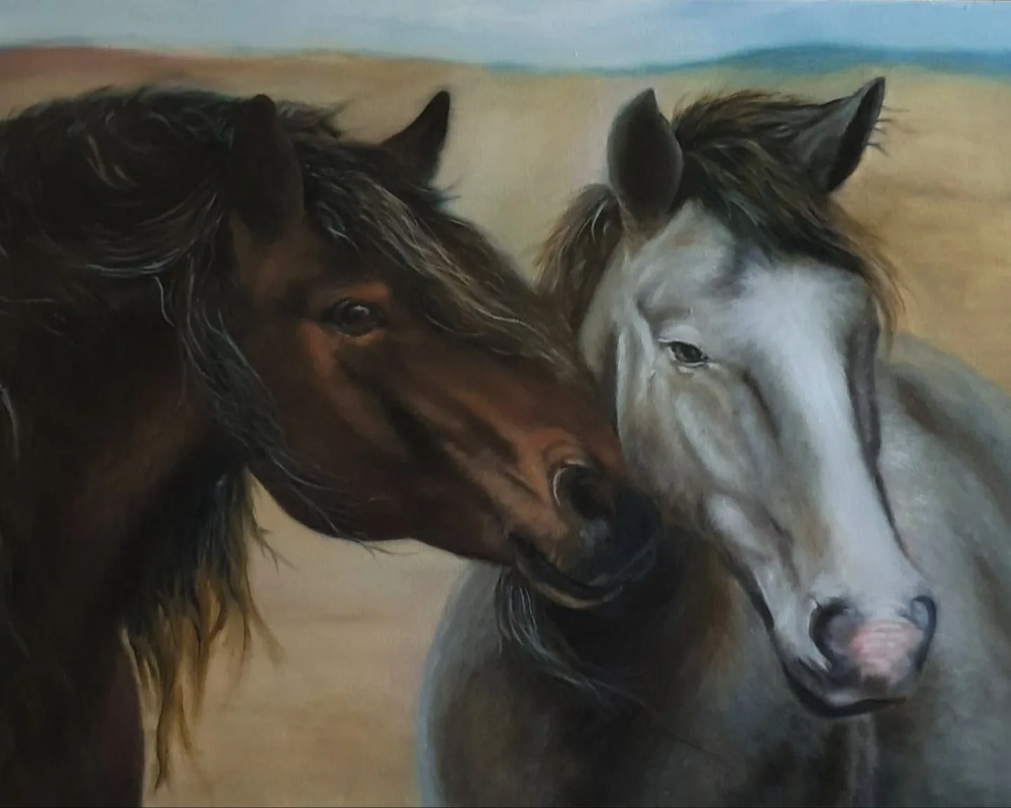 Картина «Мустанг» — Инна Куртенкова, Анималистика, Солнечная степь, бескрайняя и свободная,  диких лошадей , вдохновила меня на со…