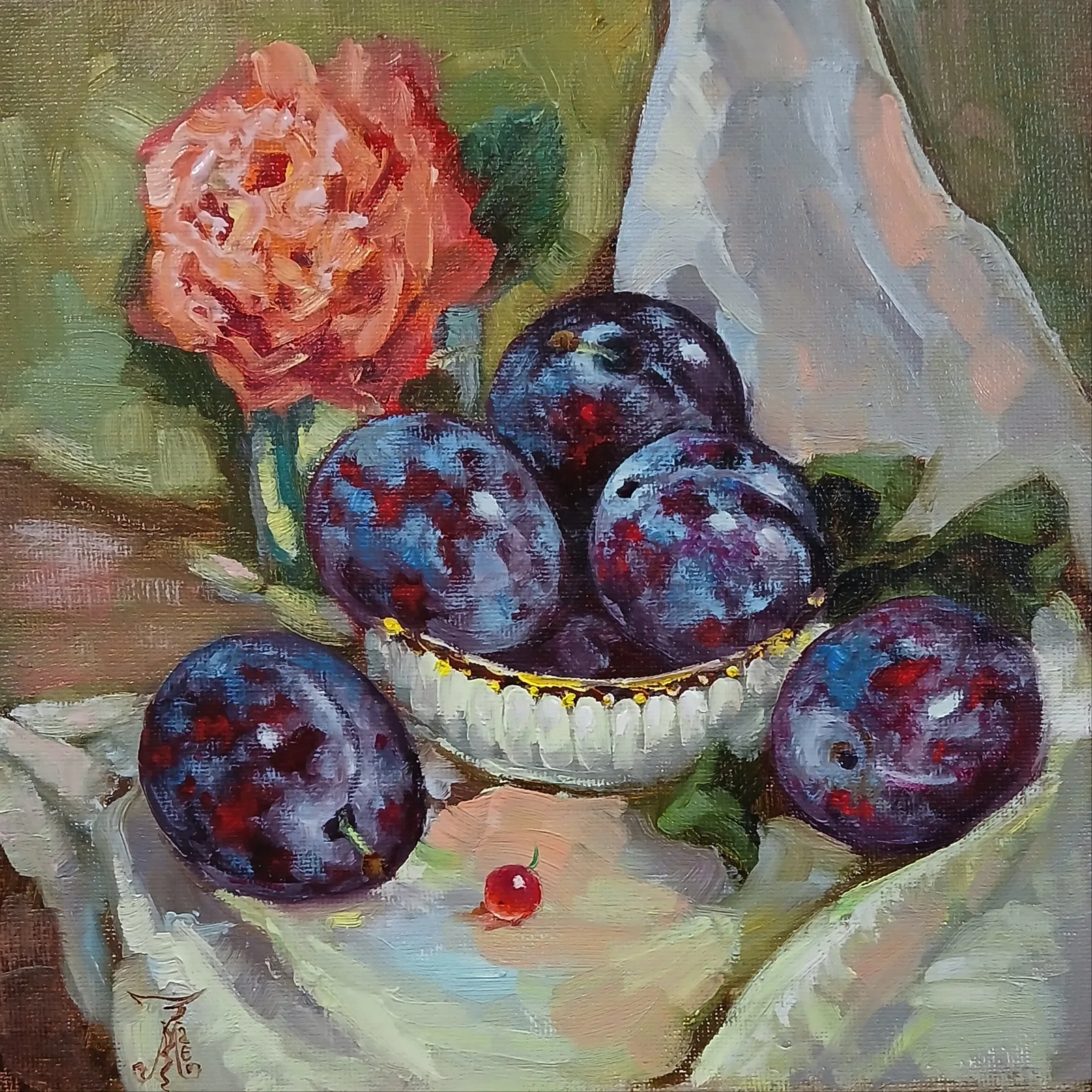 Картина «"Смородинка"» — Марина Эмзе(Злобина), Натюрморт, Авторская. Холст на картоне, покрыта лаком.
