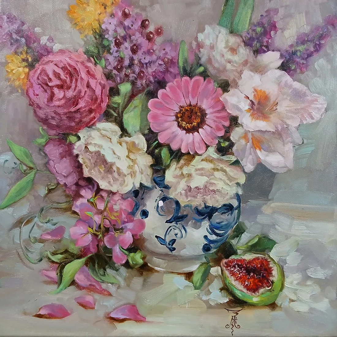 Картина «"Букет Нежность"» — Марина Эмзе(Злобина), Натюрморт, Авторская, натурная. Холст на подрамнике. Свежая, сохнет, отправка с 20 сентябр…