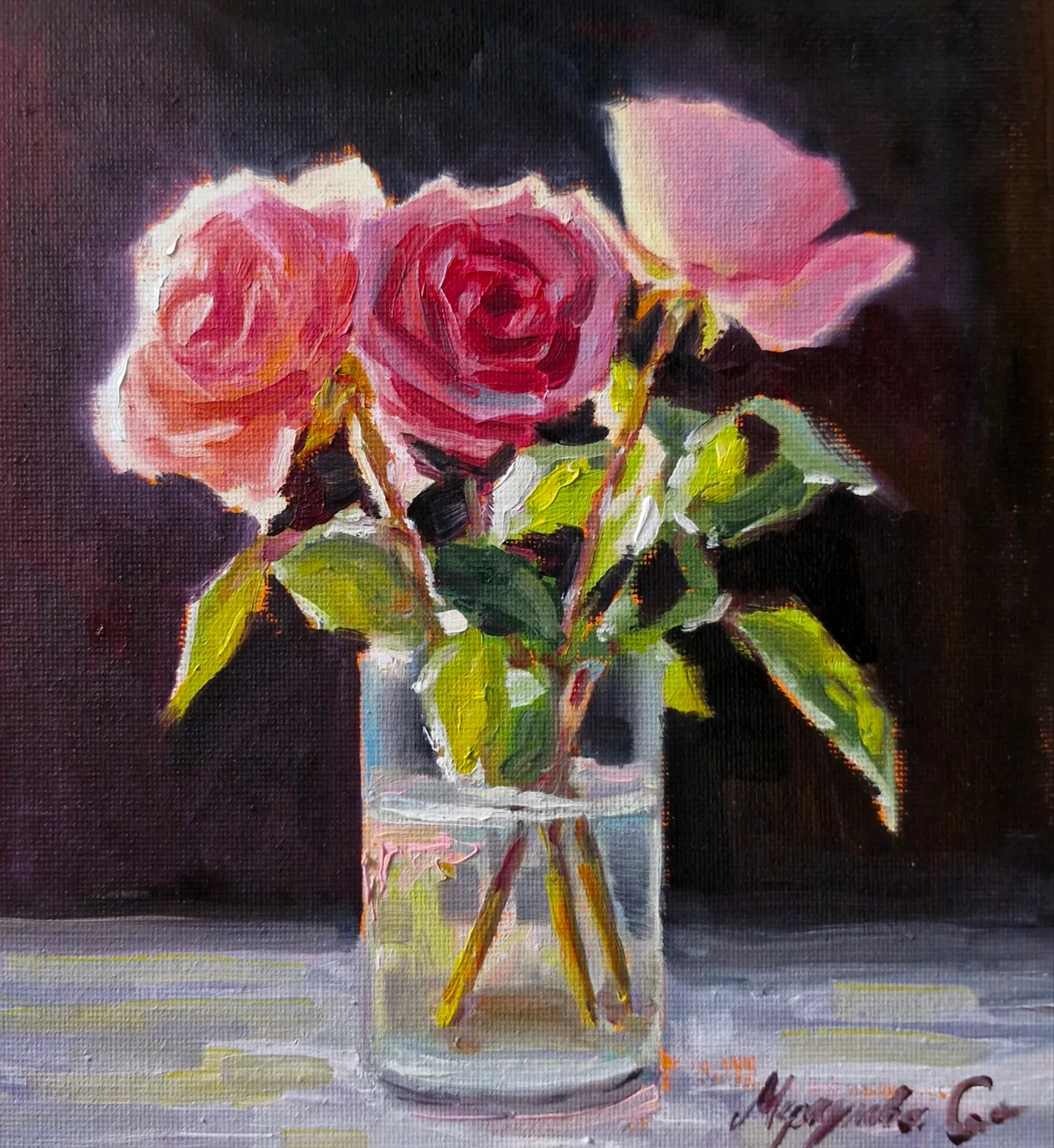 Картина «Розы» — София Меркулова, Натюрморт, Я бы очень рекомендовал присмотреться к этой работе - в ней есть что-то очень и…