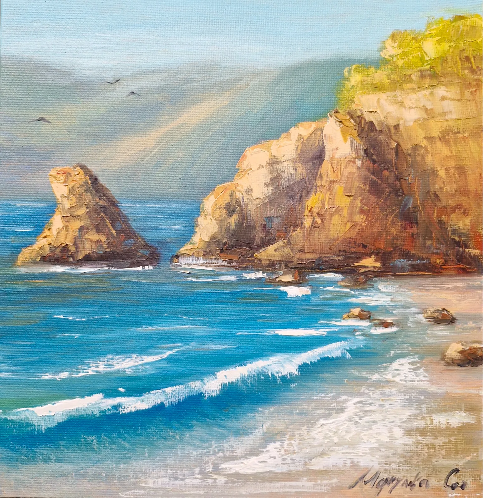 Картина «Голос моря» — София Меркулова, Пейзаж, София Меркулова в своей картине "Голос моря" переносит зрителя на берег спокойн…
