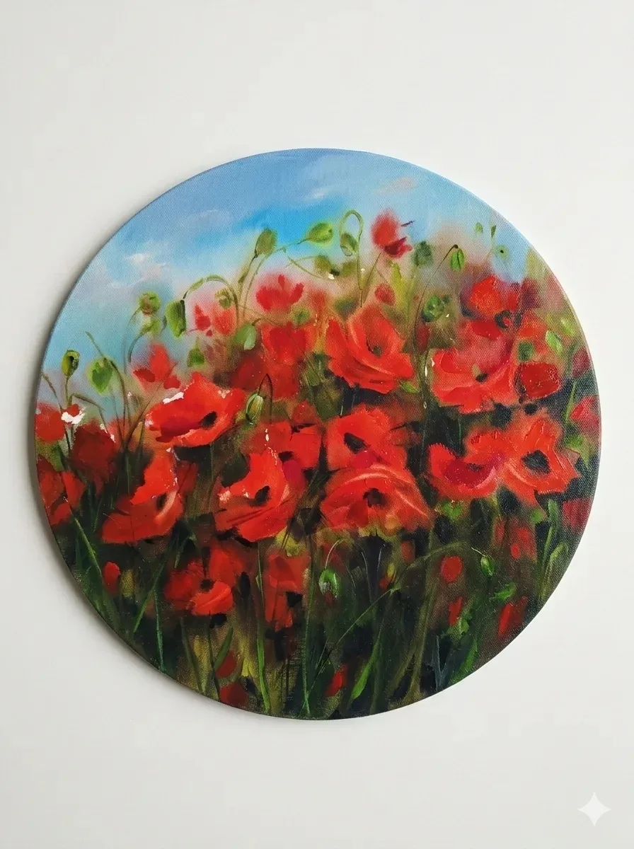 Картина «Цветение маков» — Екатерина Аносова, Другое, Написала картину "Цветение маков" в технике акварели, работая с сочными оттенка…