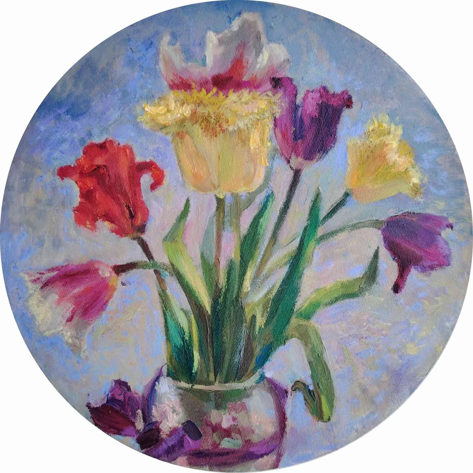 Картина «"Весенние цветы"» — Марина Петрикий, Натюрморт, В картине "Весенние цветы" особенное внимание привлекают несколько деталей. Во-…