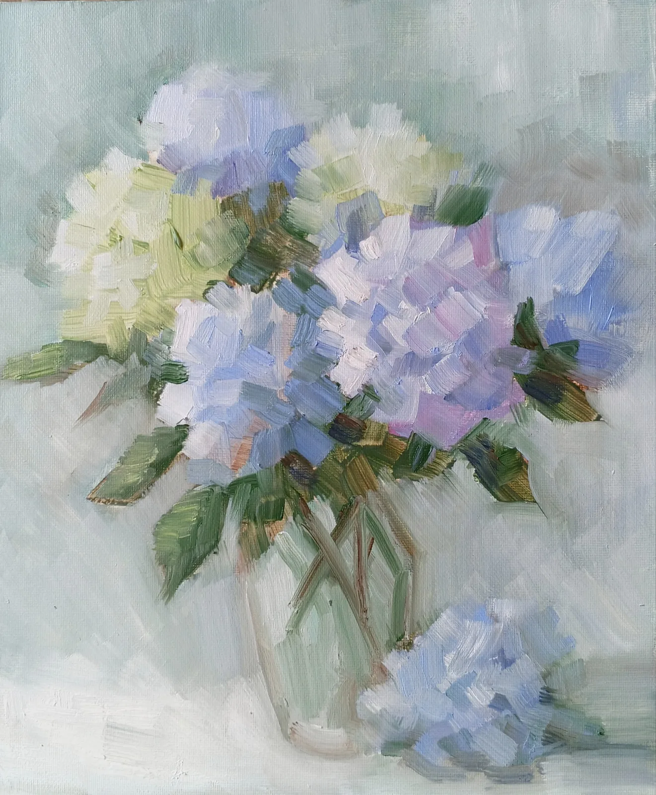 Картина «Гортензия» — Ольга Игнатьева, Натюрморт, Натюрморт с гортензией создала в поисках гармонии цвета и света. Работу начала …