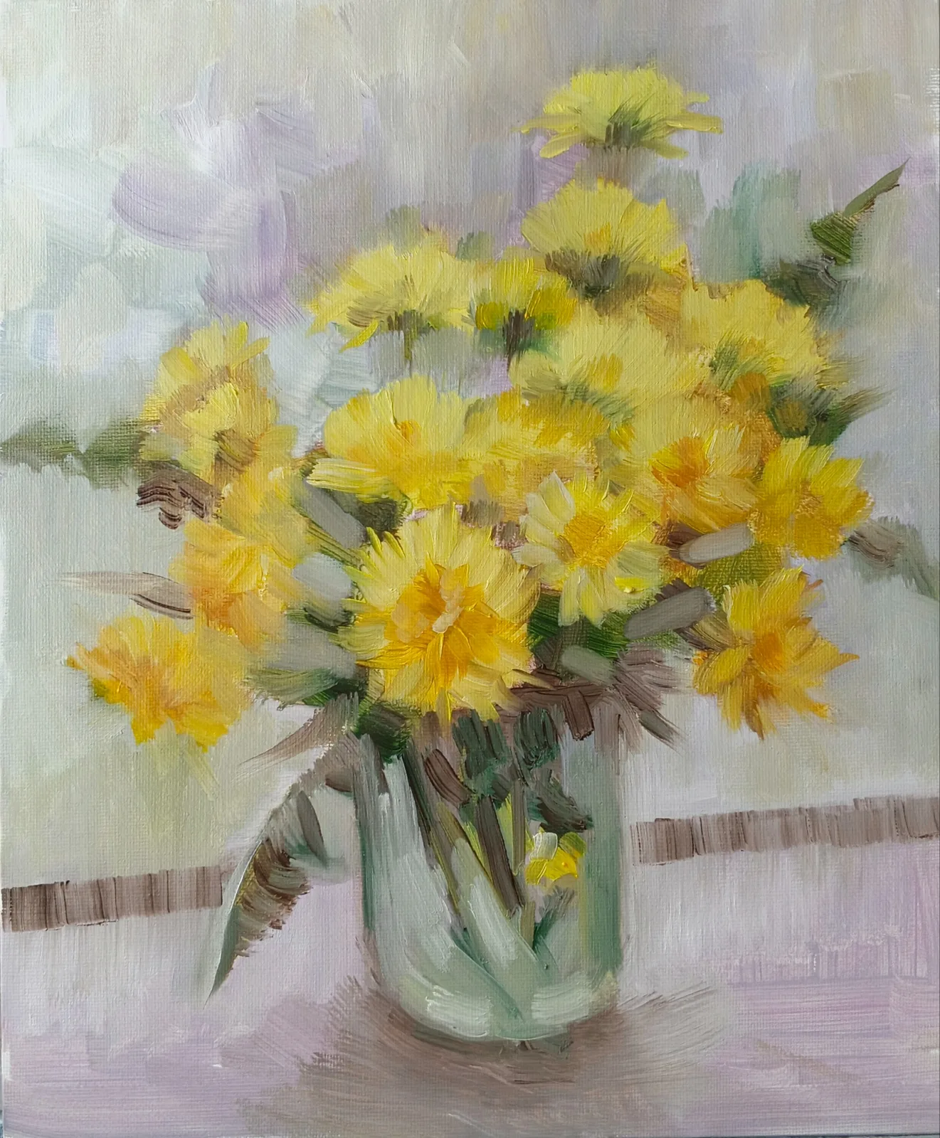 Картина «Одуванчики» — Ольга Игнатьева, Натюрморт, Когда смотришь на эту картину, сразу поднимается настроение. Хочется взять и вд…