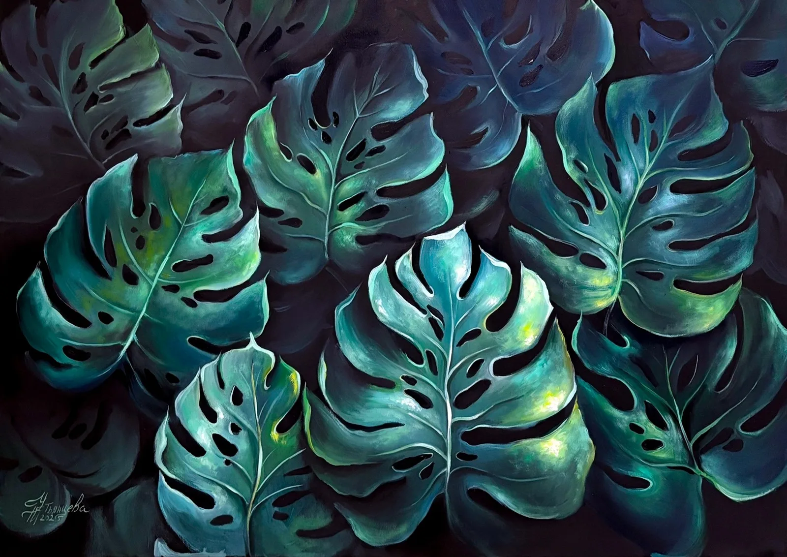 Картина «"Монстеры"» — Татьяна Устьянцева, Другое, Что ты видишь перед собой? Это не просто листья, а настоящие гиганты растительн…