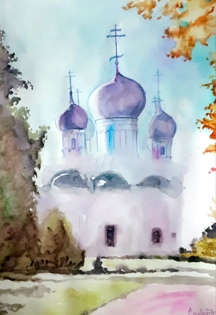 Картина «" ЛУЧЕЗАРНОЕ УТРО "» — Надежда Соболева, Городской пейзаж, Акварельная бумага