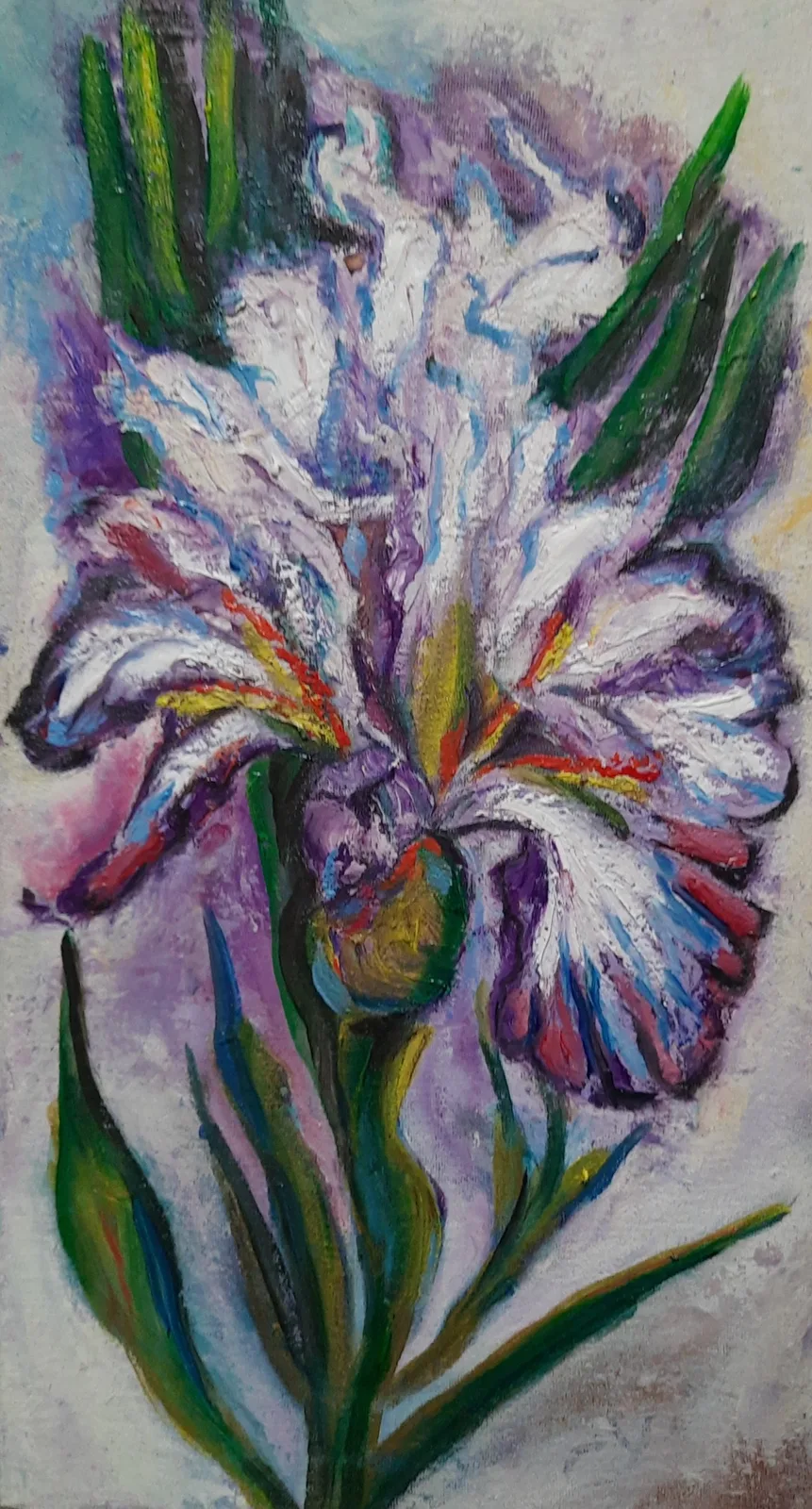 Картина «Ирис.» — Светлана Хорват, Натюрморт, Когда я взглянула на ирис, его нежные лепестки и изящный цветок вдохновили меня…