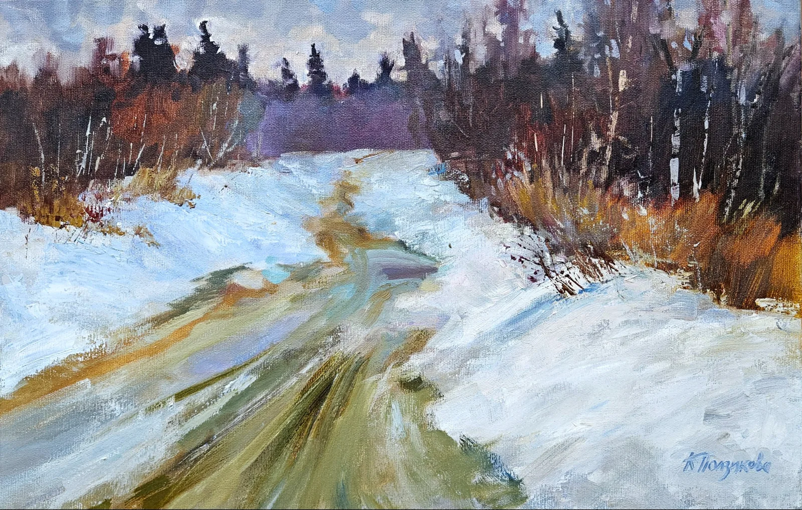 Картина «Предчувствие весны» — Ксения Ползикова, Пейзаж, Я создала эту картину в момент, когда весна еще только пробуждалась, но я уже ч…