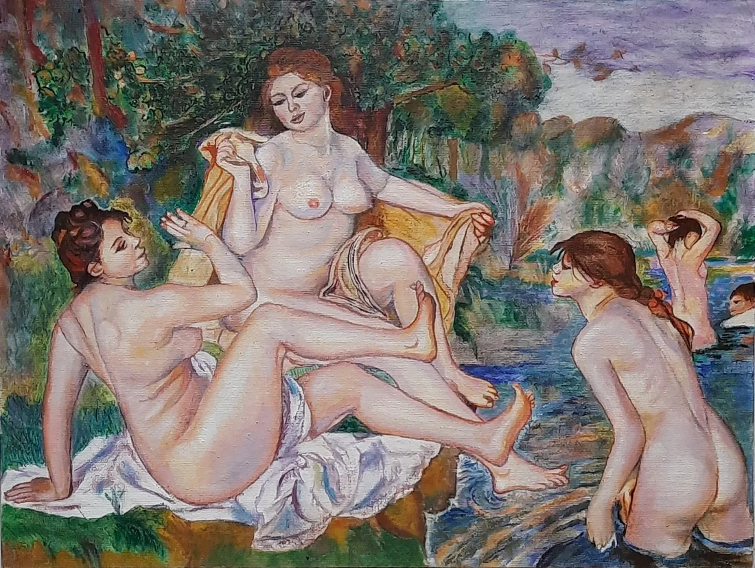 Картина «Большие купальщицы(по мотивам Огюста Ренуара)» — Светлана Хорват, Жанровая живопись
