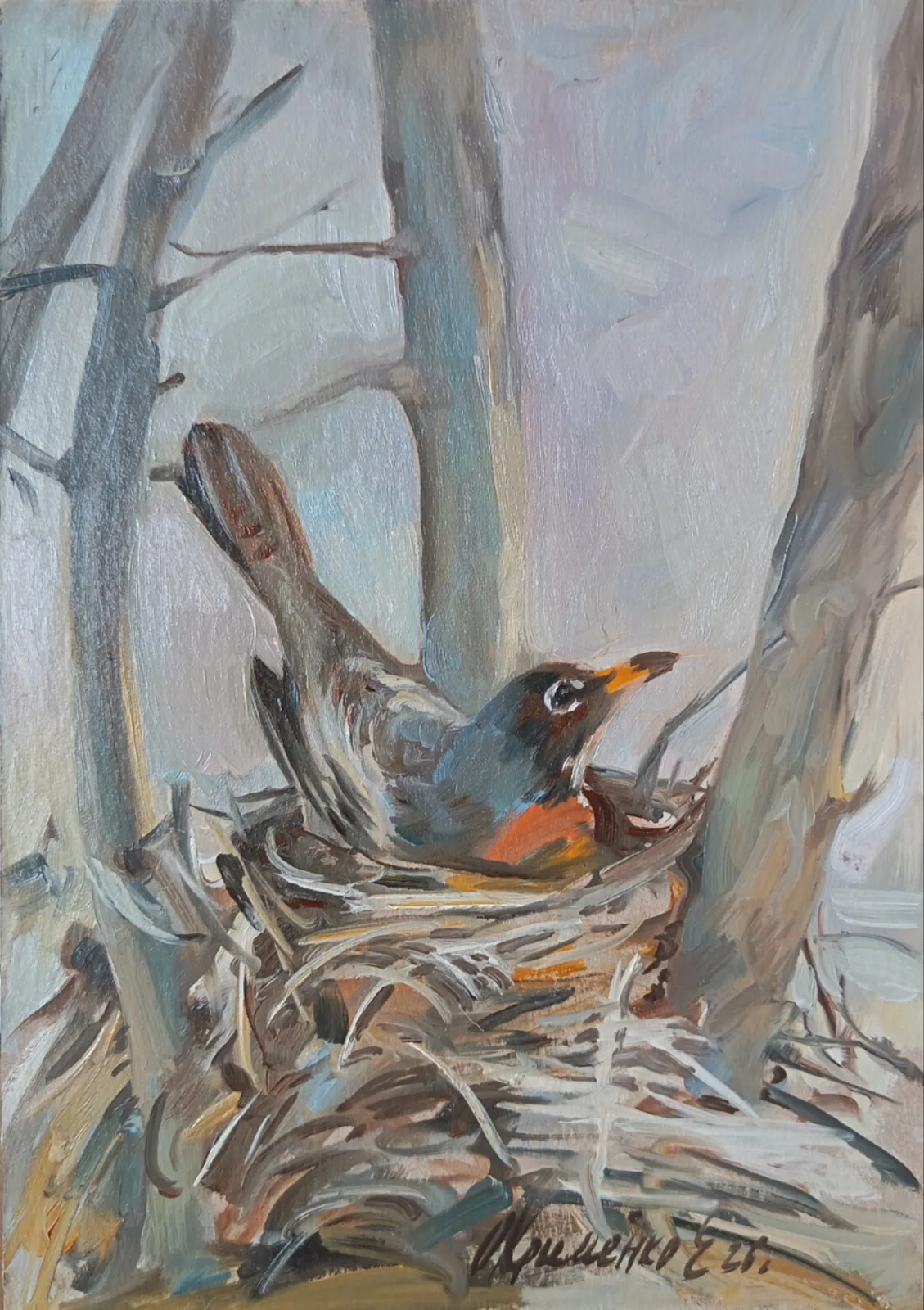 Картина «Весна. Кукушка.» — Екатерина Охрименко, Анималистика, аукцион Artstore