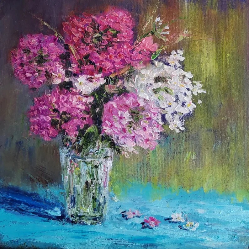 Картина «Флоксы» — Елена Малыхина, Натюрморт