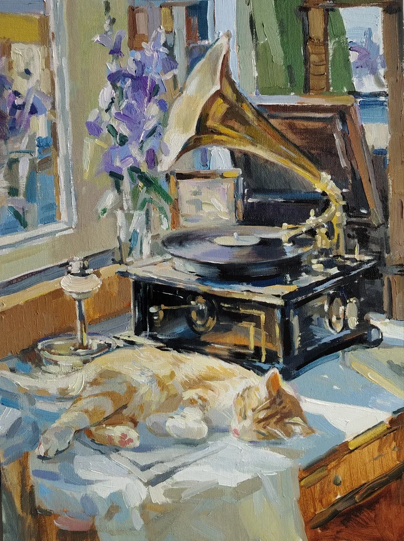 Картина «Музыкальный кот(референс)» — Юлия Барсова, Анималистика