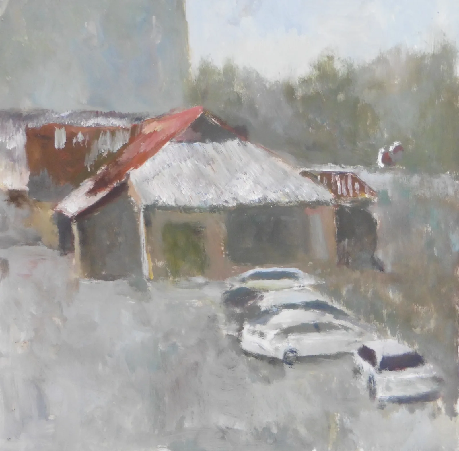 Снег на крыше