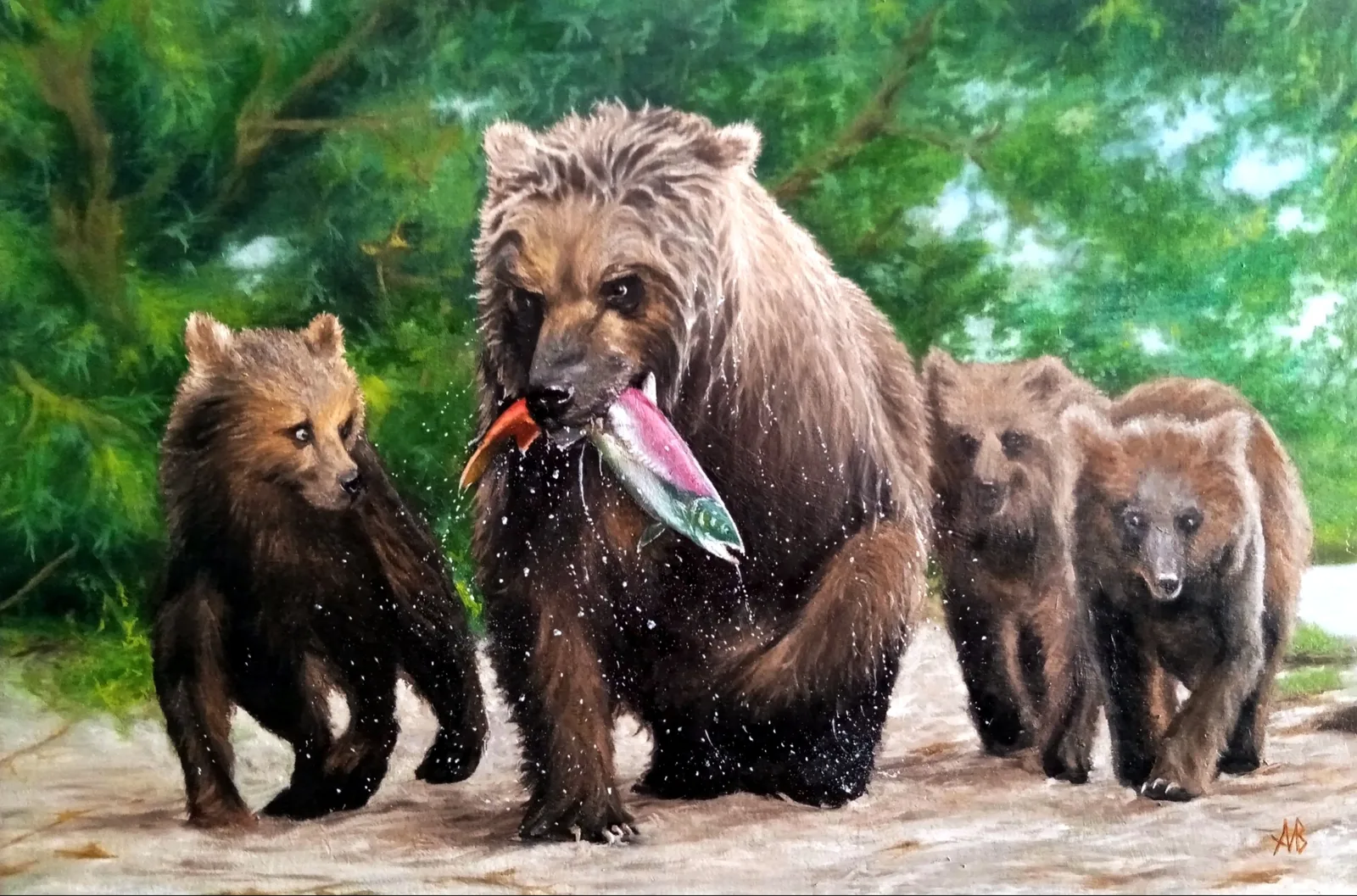 Картина «С рыбалки» — Артур Михалев, Анималистика, аукцион Artstore