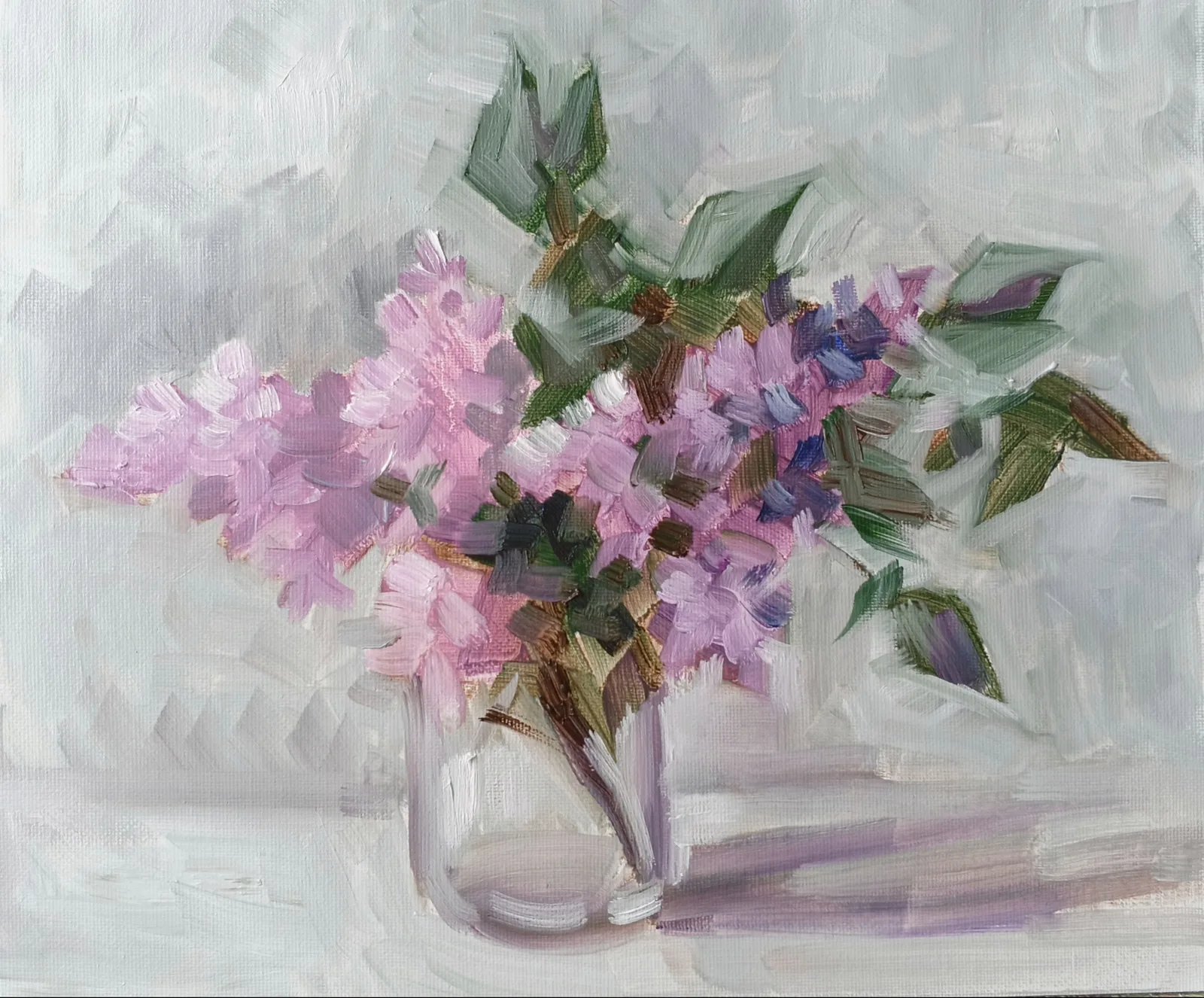 Картина «Сирень» — Ольга Игнатьева, Натюрморт, Летним солнечным утром 2026 года я написала свою работу "Сирень" в небольшой ую…