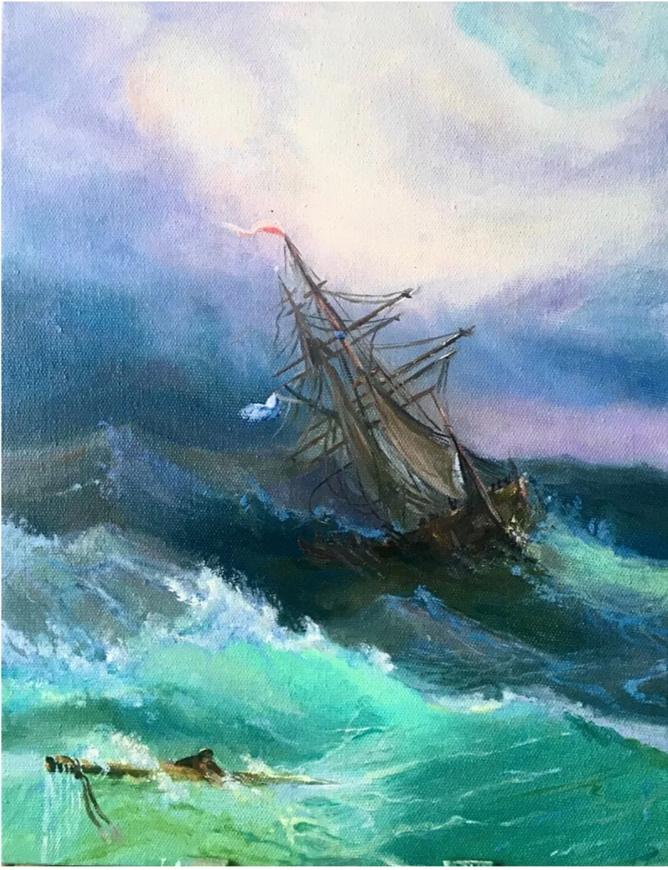Картина «Айвазовский «Корабль в бушующем море»» — Анна Восковых, Пейзаж, аукцион Artstore