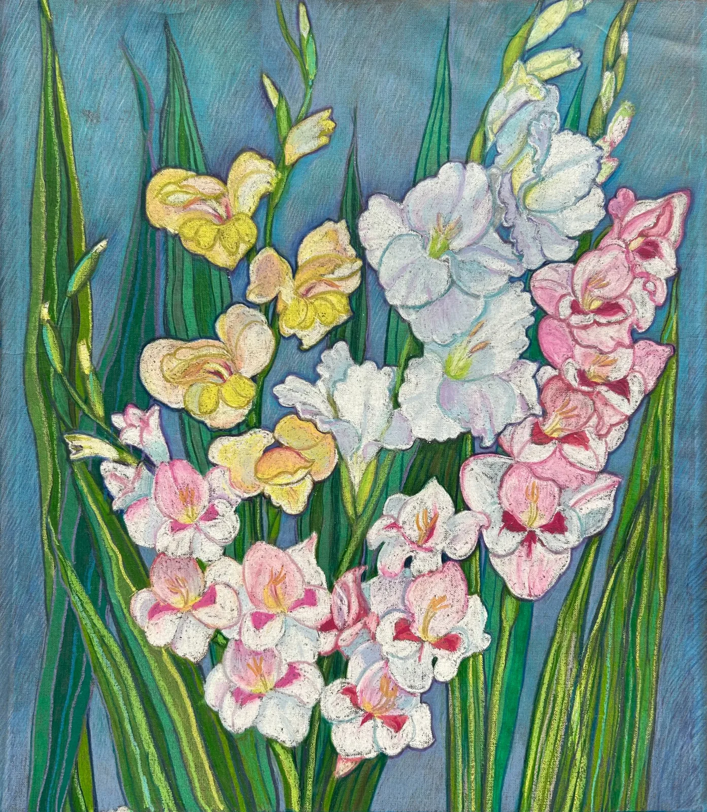 Картина «Гладиолусы» — Любава Пакалка, Натюрморт, Что ты видишь перед собой?  

Картина, написанная в технике масляной пастели и …