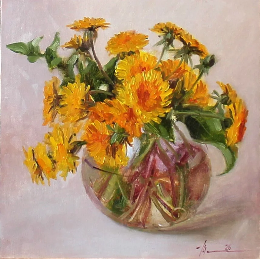 Картина «Одуванчиковый цвет» — Марина Пирожникова, Натюрморт, Эта картина вызывает чувство спокойствия и безмятежности, как будто зритель ока…