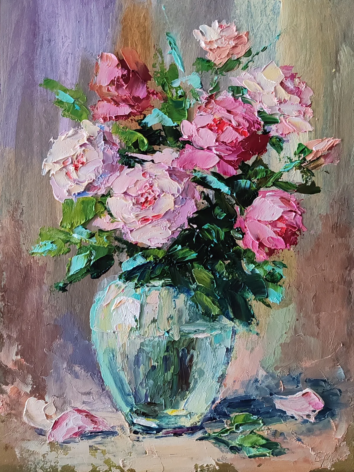 Картина «Розовая симфония» — Елена Малыхина, Натюрморт, Глядя на эту картину, испытываешь чувство спокойствия и умиротворения. Розовые …